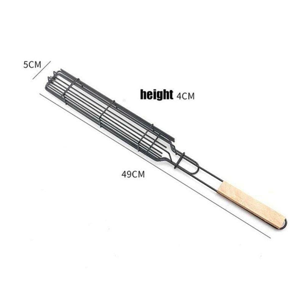 Portable BBQ Grilling Basket, Stainless Steel Nonstick Barbecue Grill Basket, Wooden Handle Barbecue Grill Basket, Barbecue Grill Mesh Rack, Coating Clamp Holder, Barbecue Picnic Camping Tools, Reusable Anti Corrosion Wooden Handle Barbecue Tool Portable BBQ Grilling Basket, Stainless Steel Nonstick Barbecue Grill Basket, Wooden Handle Barbecue Grill Basket, Barbecue Grill Mesh Rack, Coating Clamp Holder, Barbecue Picnic Camping Tools, Reusable Anti Corrosion Wooden Handle Barbecue Tool